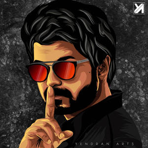 Master Vijay 4k Black Sunglass Art Wallpaper