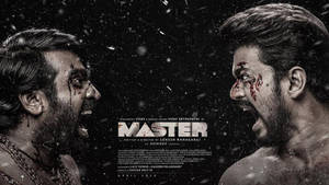 Master Vijay Black Poster Wallpaper