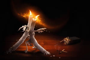 Match Lit Dancing Candles Wallpaper