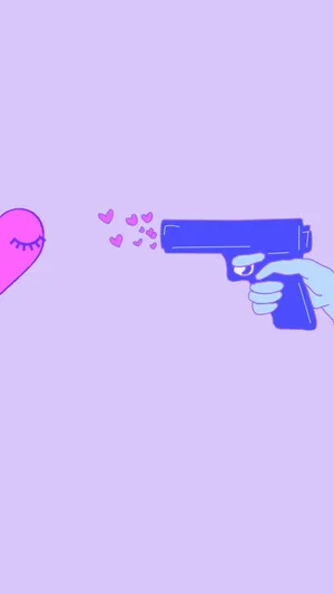 Matching Bff Right Heart Gun Wallpaper