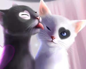 Matching Cat Pfp Licking Wallpaper