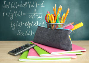 Mathematics Formulas With Calculator Wallpaper