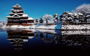 Matsumoto Castle Winter Reflection Wallpaper
