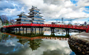 Matsumoto Castlewith Red Bridge Japan Wallpaper