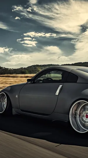 Matte Black Nissan 350z Iphone Wallpaper