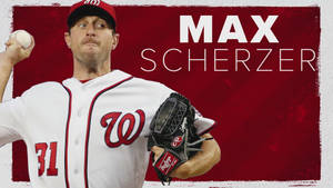 Max Scherzer Red Digital Art Wallpaper