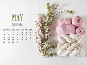 May 2022 Calendar Pastel Flowers And Yarns Wallpaper