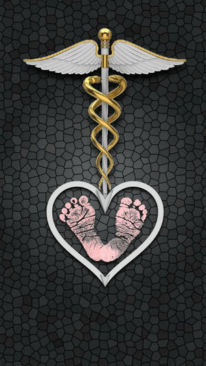 Mbbs Caduceus And Heart Wallpaper