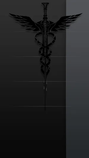 Mbbs Dark Caduceus Syringe Wallpaper