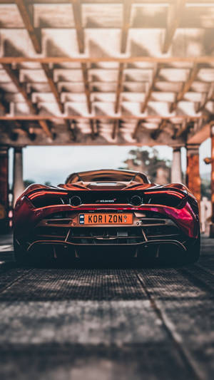 Mclaren 720s Phone Red Below Roof Wallpaper