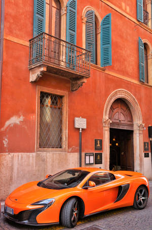 Mclaren Orange Sports Car Wallpaper