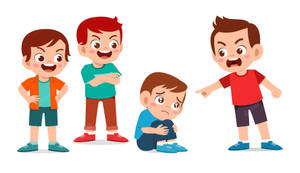 Mean Kids Scaring A Kid Wallpaper