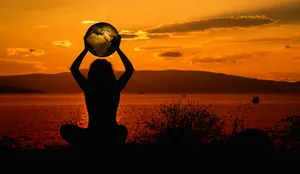 Meditation While Watching The Sunset Wallpaper