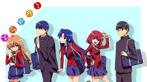 Meet The Main Characters Of Toradora Wallpaper