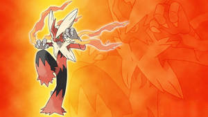 Mega Blaziken Orange Vector Art Wallpaper