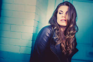 Meghan Ory Leather Jacket Glamour Wallpaper