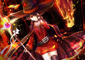 Megumin Fire Rain Wallpaper