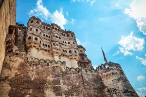 Mehrangarh Fort Clouds Blue Sky Wallpaper