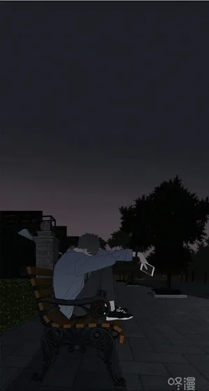 Melancholy Anime Aesthetic: A Lone Figure On A Park Bench Wallpaper