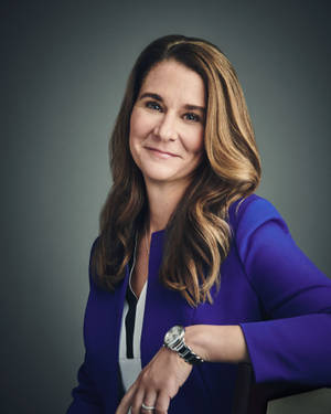 Melinda French Gates In Violet Blue Wallpaper