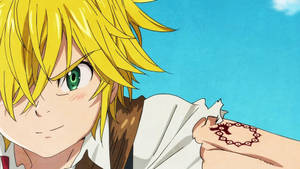 Meliodas And His Iconic Dragon Symbol Wallpaper