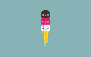 Melting Ice Cream Minimalist Wallpaper