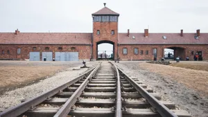 Memorial And Museum Auschwitz Birkenau Railway Track Wallpaper