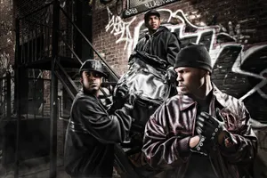 Men In Black Gangster Jackets Wallpaper