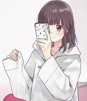 Menhera-chan In A Pink And Purple World Wallpaper