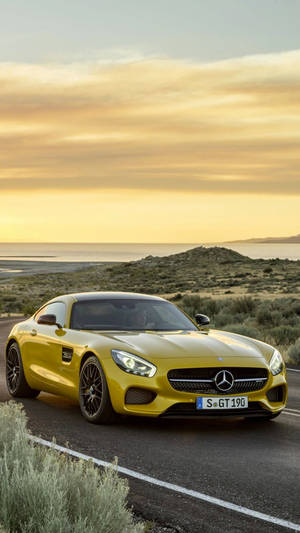 Mercedes-amg Desert Road Iphone Wallpaper