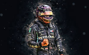 Mercedes-amg Petronas Motorsport's Lewis Hamilton On The Grid Wallpaper