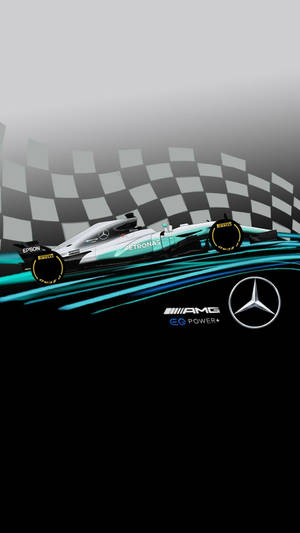 Mercedes F1 Iphone Tiffany Blue Streaks Car Wallpaper