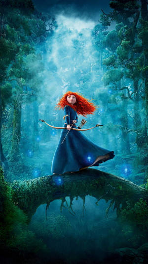 Merida From Disney's Brave On Phone Screen Wallpaper