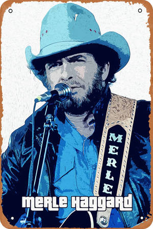 Merle Haggard Painted Poster Wallpaper