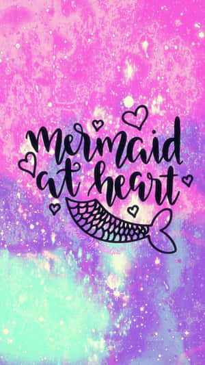 Mermaid Glitter Tail In Pink Blue And Purple Sparkles Wallpaper