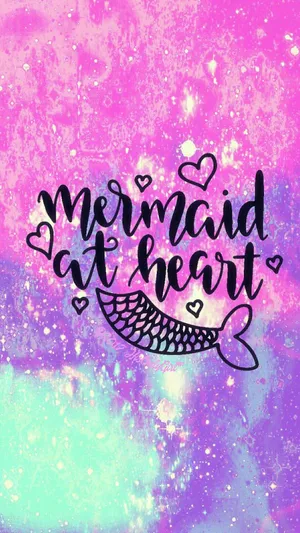 Mermaid Glitter Tail In Pink Blue And Purple Sparkles Wallpaper
