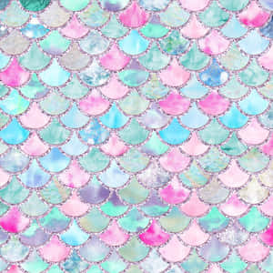 Mermaid Glitters In Pink Purple Blue Hues Wallpaper