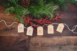 Merry Christmas Cutout Decoration Wallpaper