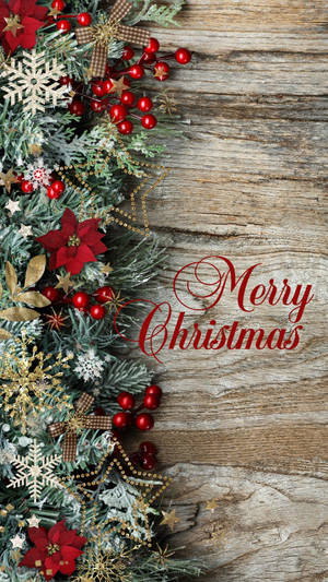 Merry Christmas Greeting Phone Wallpaper