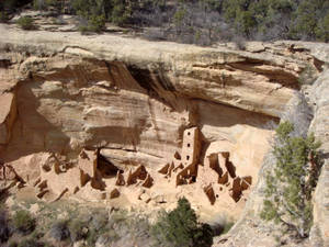 Mesa Verde Rock Formation And Ruins Wallpaper