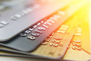 Metallic Colored Credit Cards Stack Wallpaper