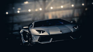 Metallic Gray Lamborghini Aventador S Roadster Wallpaper