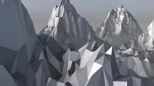 Metallic Gray Low Poly Mountains Wallpaper