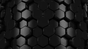 Metallic Hexagon Black Abstract Wallpaper