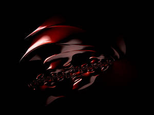 Metallic Red Fractal Design Wallpaper