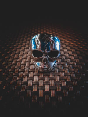 Metallic Scary Skull Wallpaper