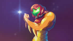 Metroid Dread Samus Aran Flexing Wallpaper