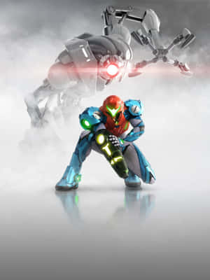 Metroid Dread Samus Aran Robot Gradient Wallpaper