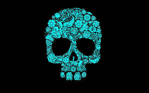 Mexican Blue Mandala Skull Wallpaper