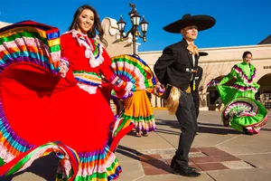 Mexican Man And Girl In Red Wallpaper